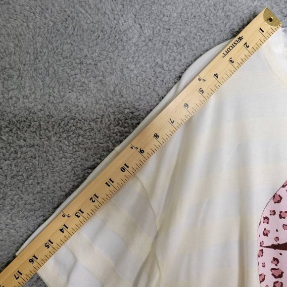 Wst Cst Womens Crop Top White Yellow Stripe Short Sleeve Stretch Pullover S New - Picture 5 of 9